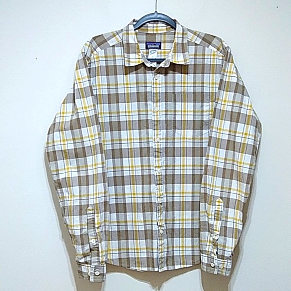 Patagonia Fezzman Organic Cotton Men's Plaid Button Down Long Sleeve Shi…